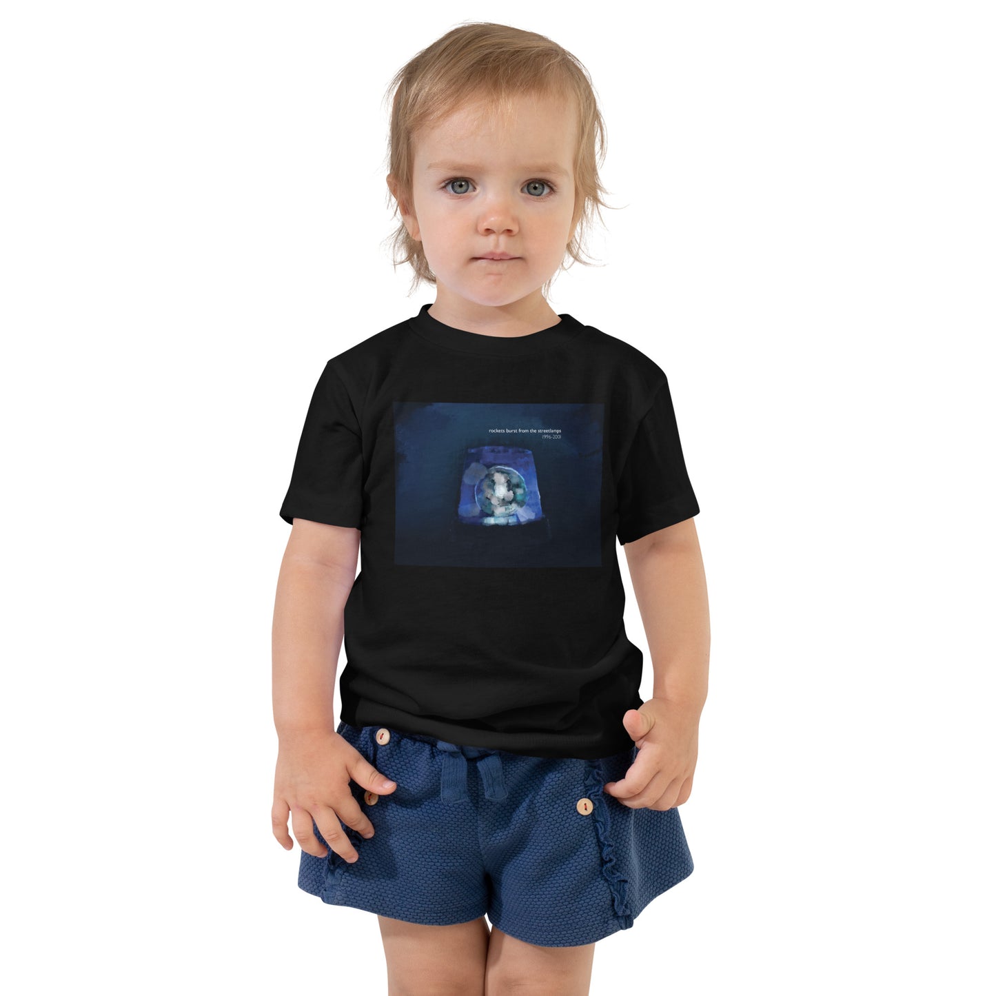 Rockets Burst from the Streetlamps Toddler Memorial Blue Light T-shirt