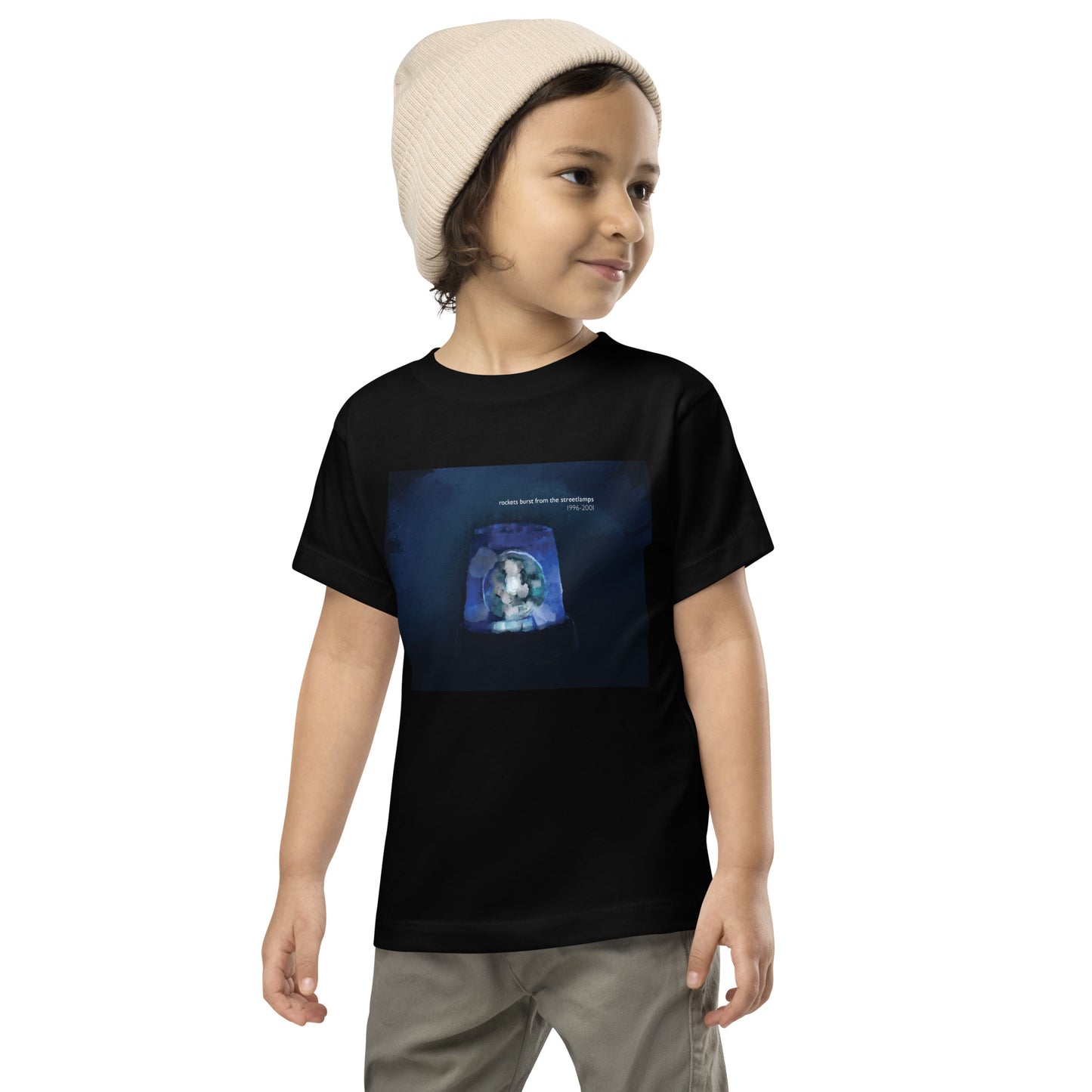 Rockets Burst from the Streetlamps Toddler Memorial Blue Light T-shirt