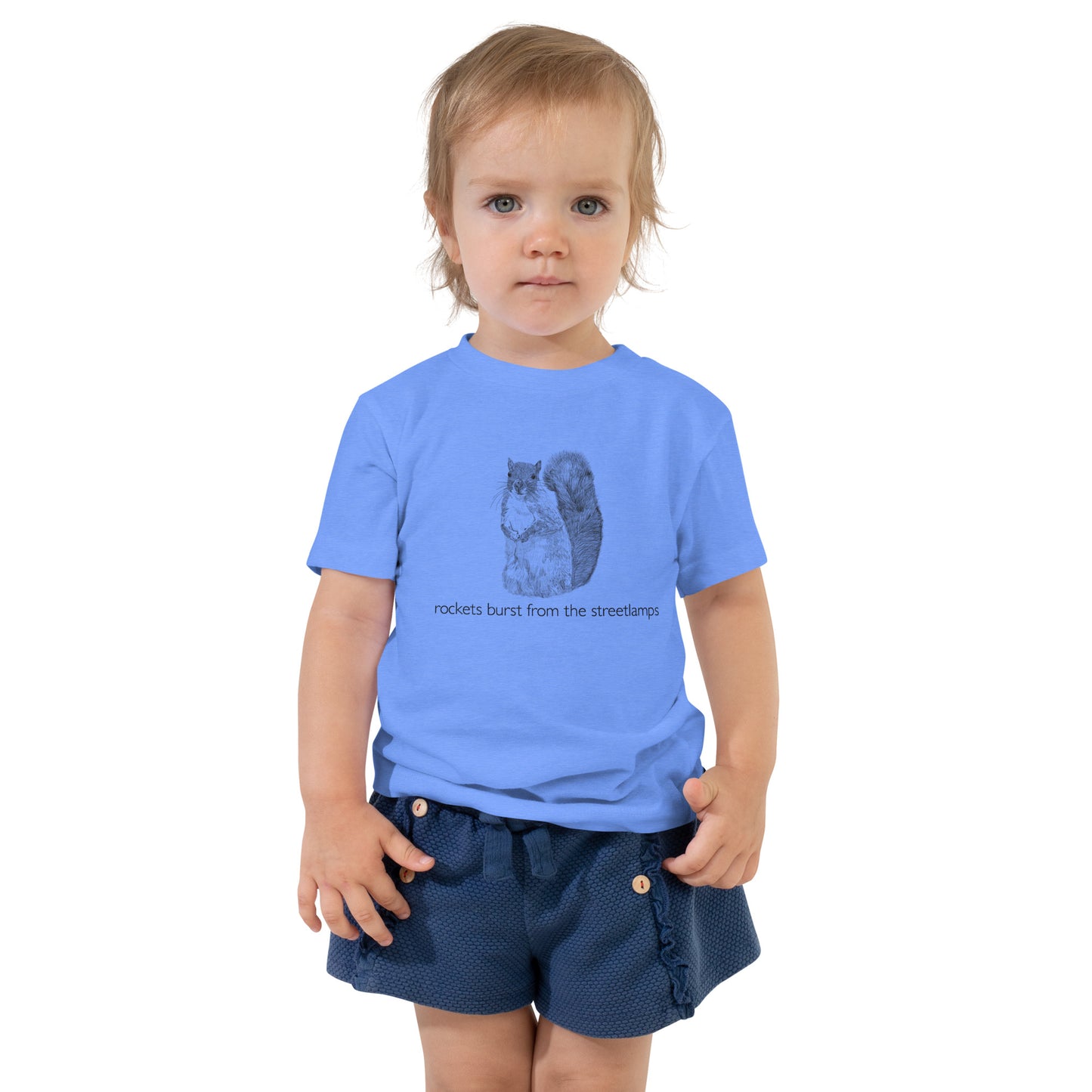 Rockets Burst from the Streetlamps Toddler Squirrel T-shirt