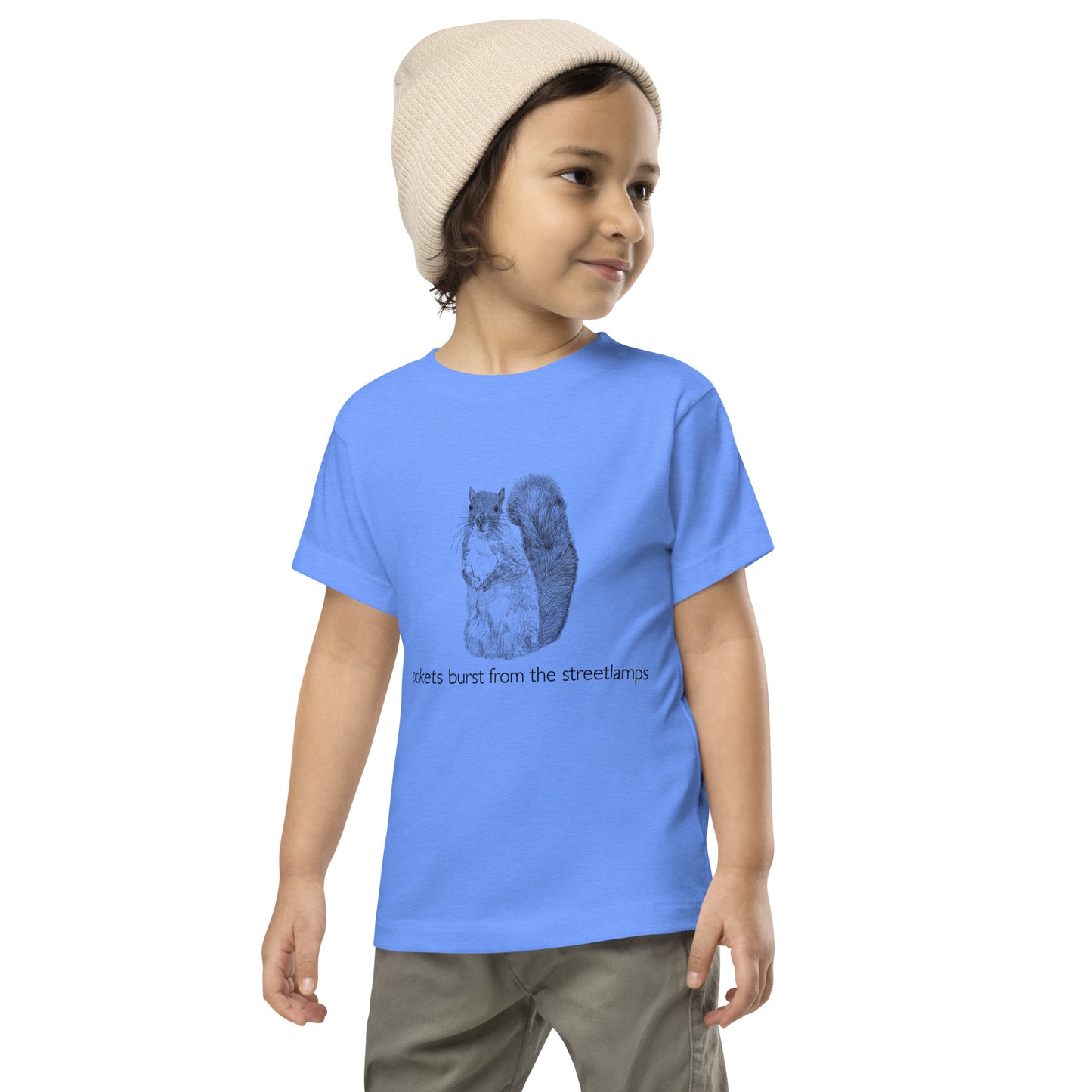 Rockets Burst from the Streetlamps Toddler Squirrel T-shirt