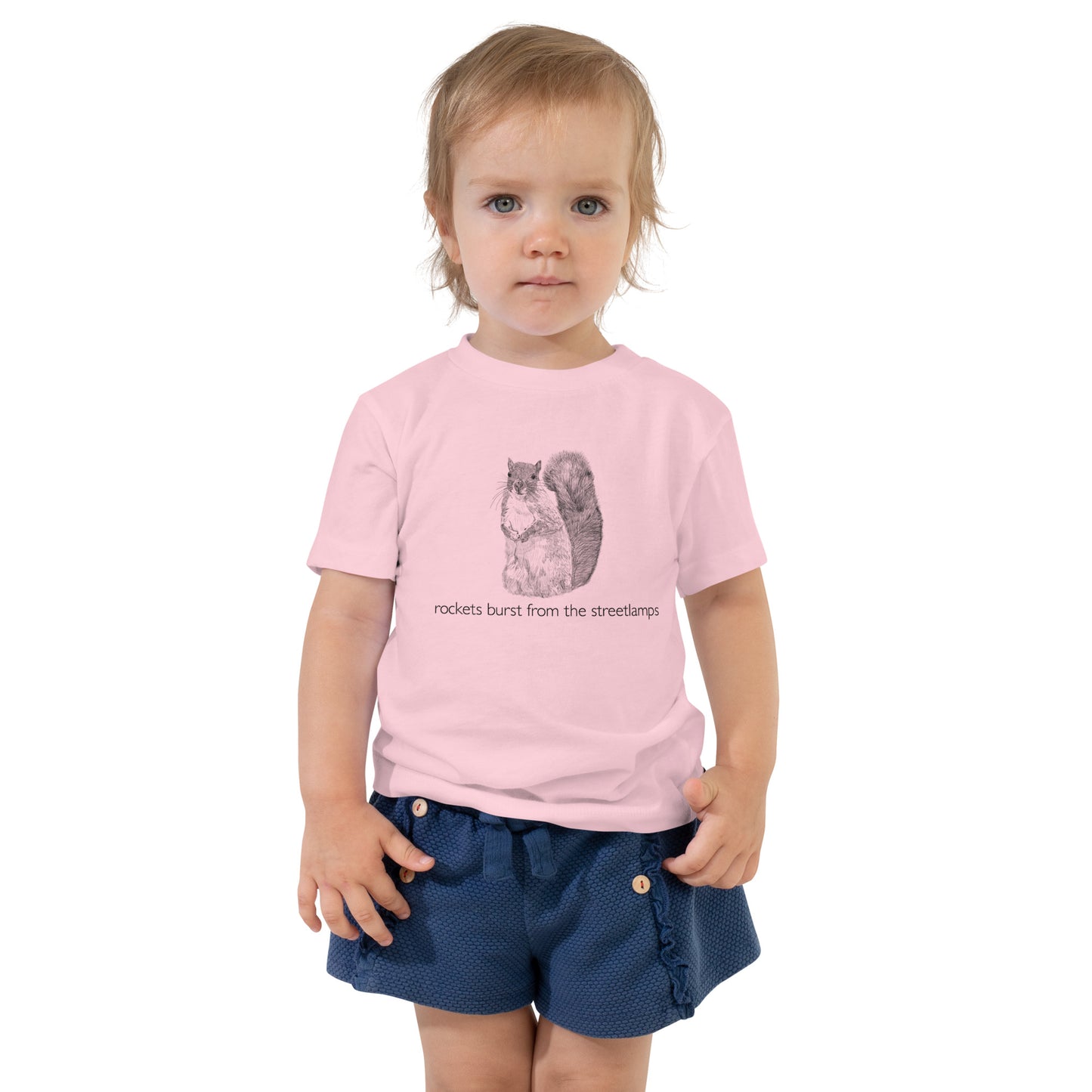 Rockets Burst from the Streetlamps Toddler Squirrel T-shirt