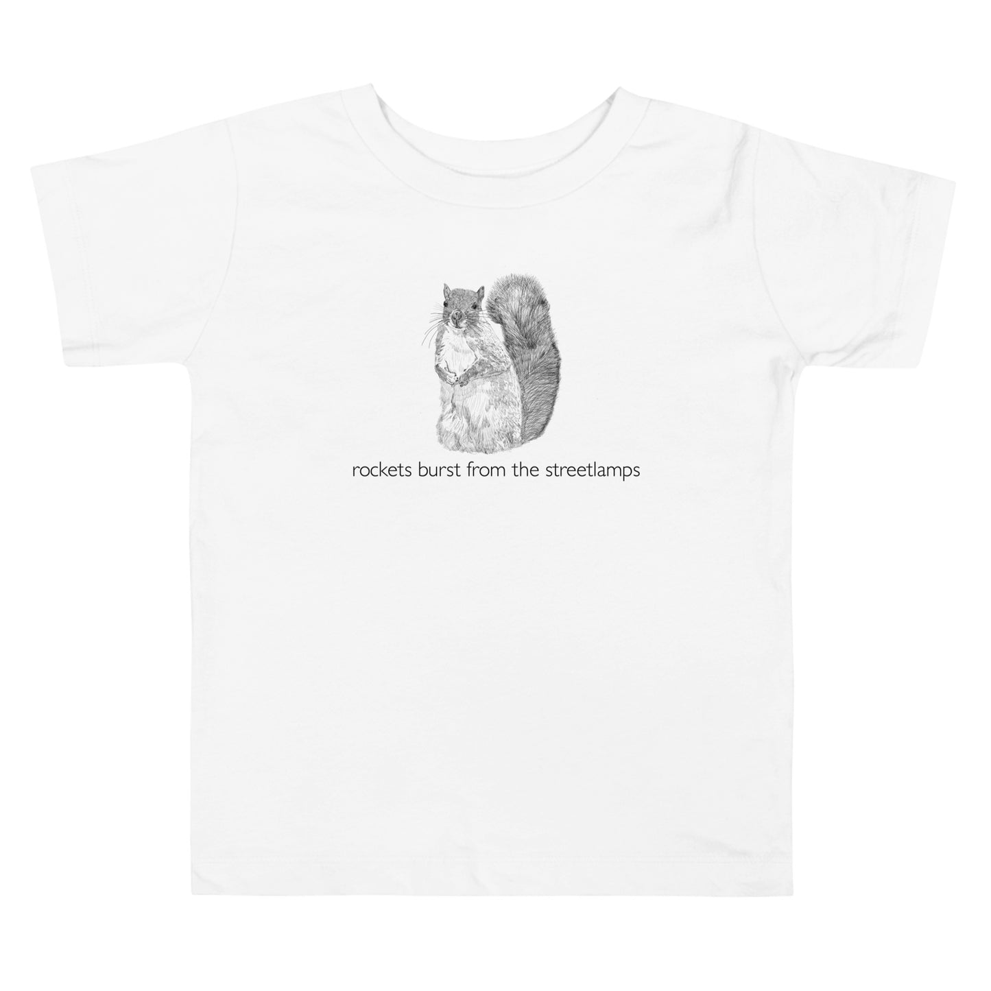 Rockets Burst from the Streetlamps Toddler Squirrel T-shirt