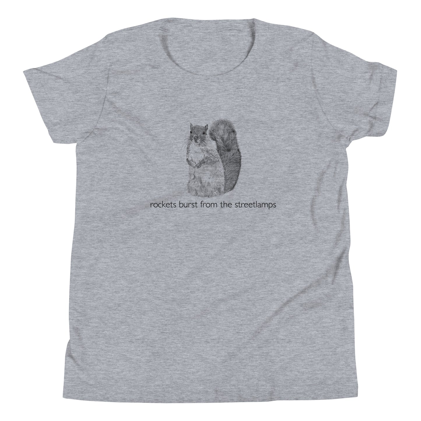 Rockets Burst from the Streetlamps Youth Squirrel T-shirt