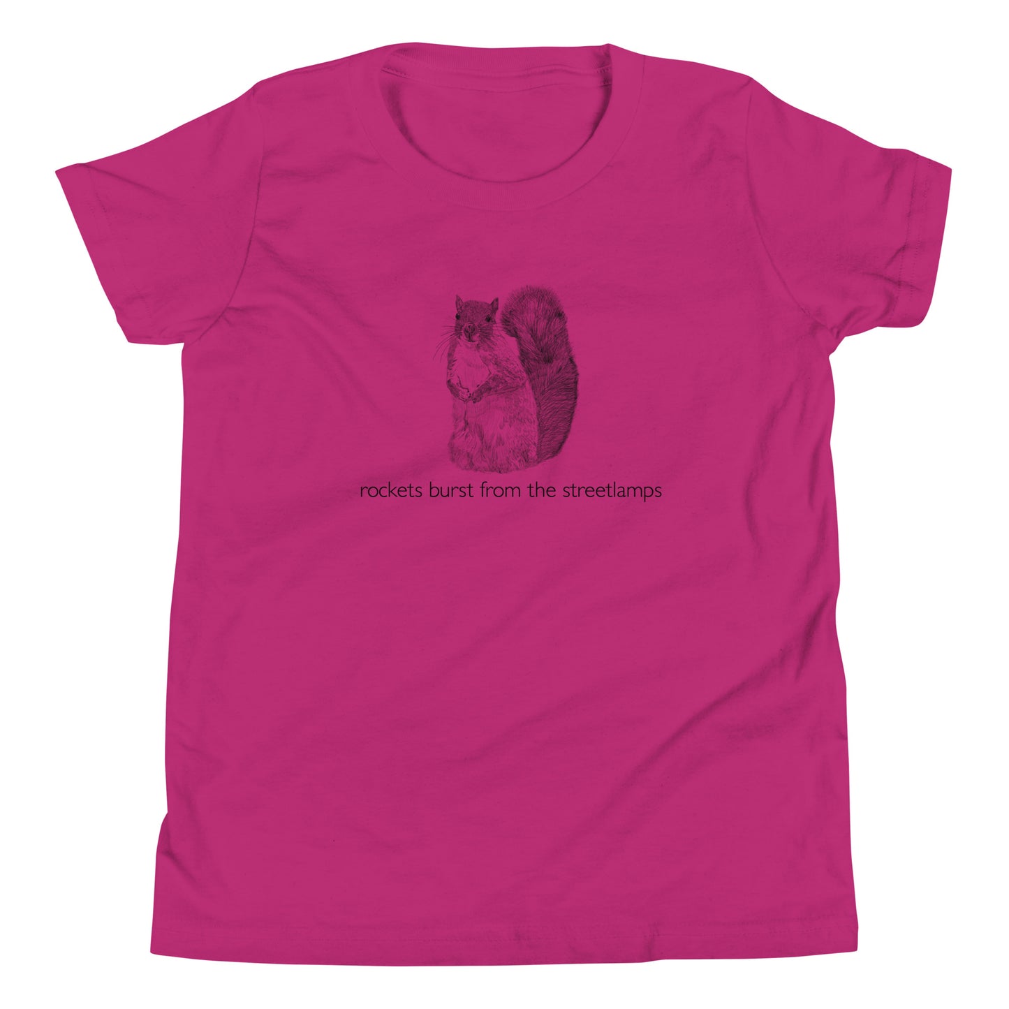 Rockets Burst from the Streetlamps Youth Squirrel T-shirt