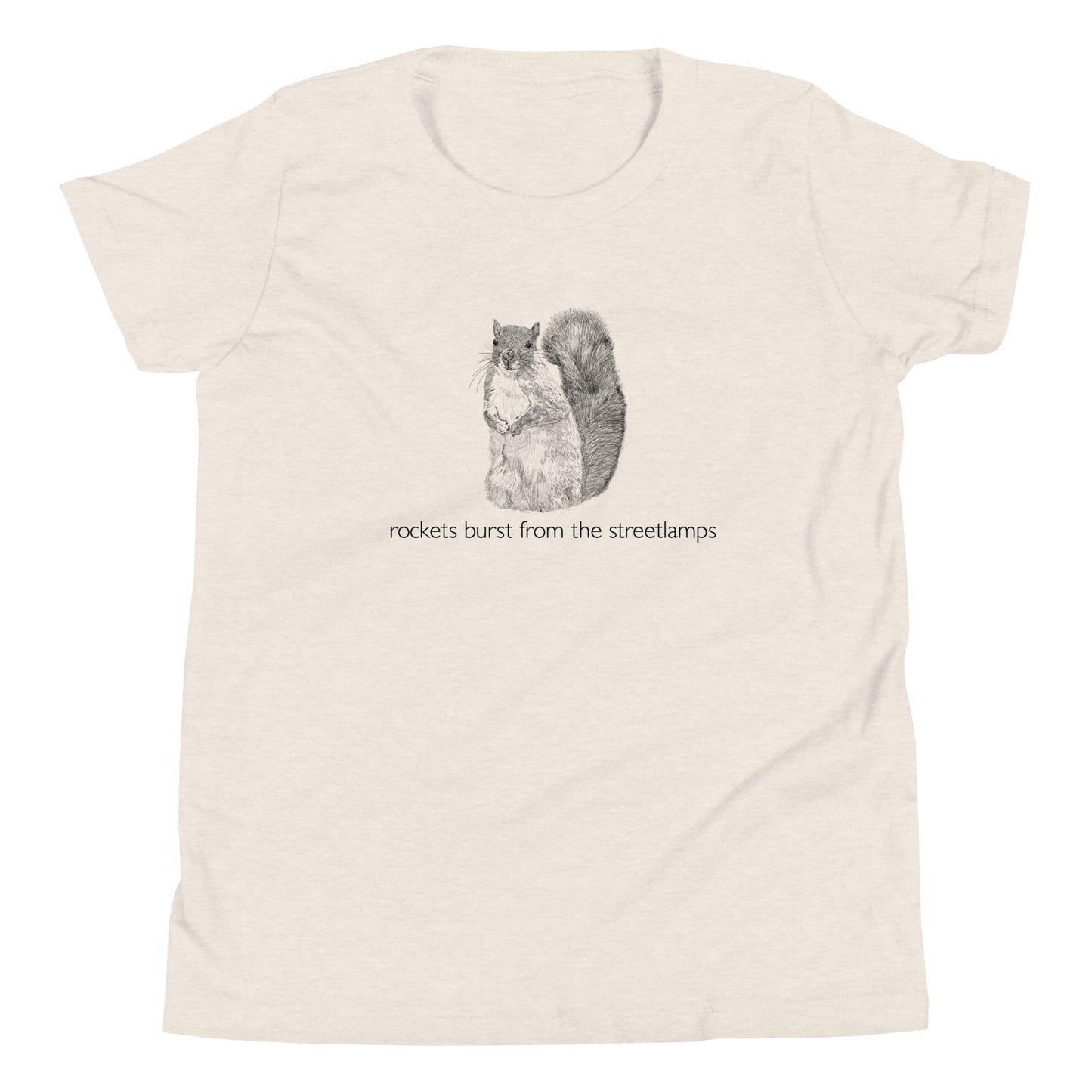 Rockets Burst from the Streetlamps Youth Squirrel T-shirt