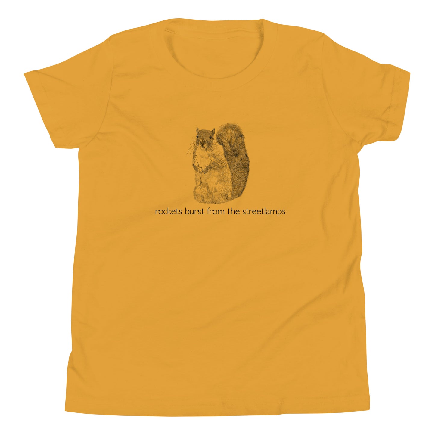 Rockets Burst from the Streetlamps Youth Squirrel T-shirt