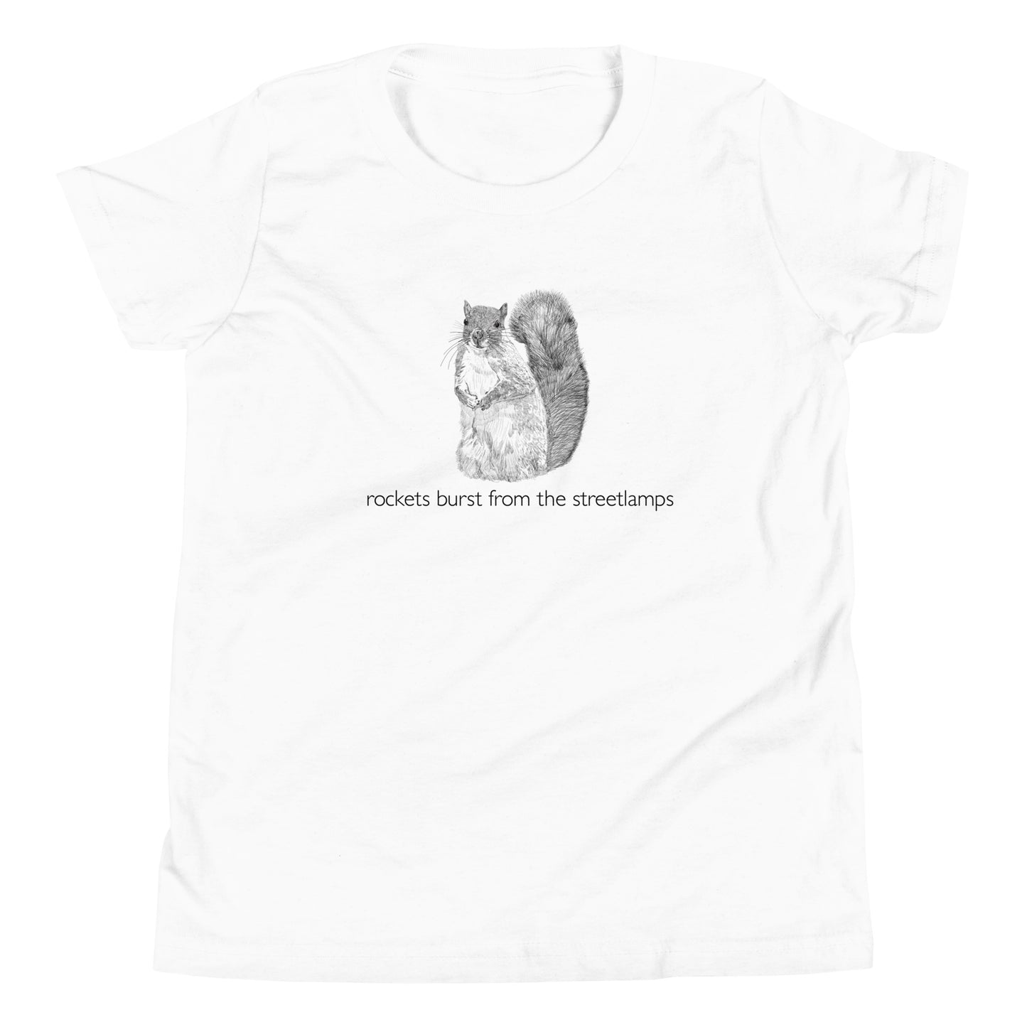 Rockets Burst from the Streetlamps Youth Squirrel T-shirt