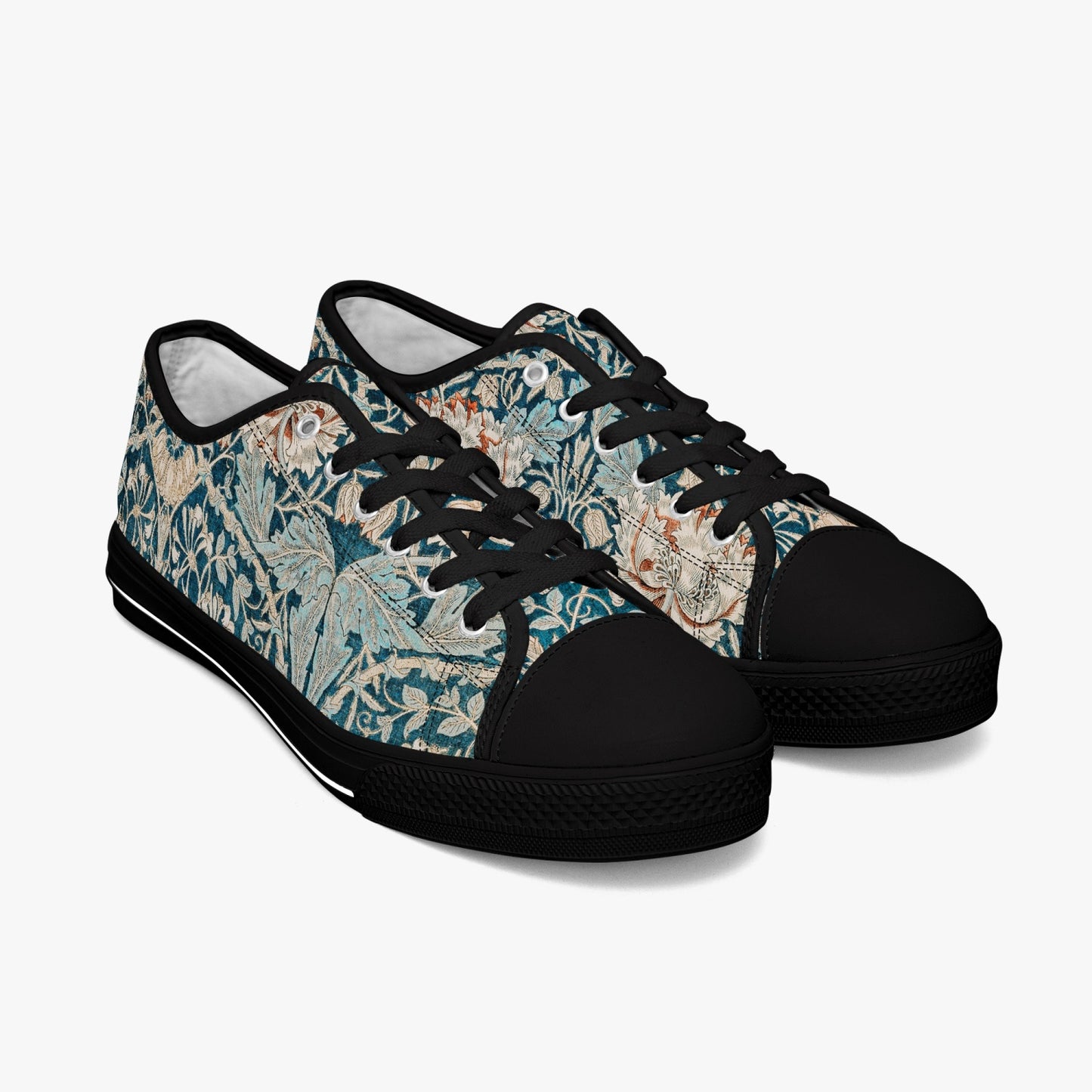 Flowered Sneakers: Canvas Low-Tops with Hyacinth William Morris Wallpaper Design