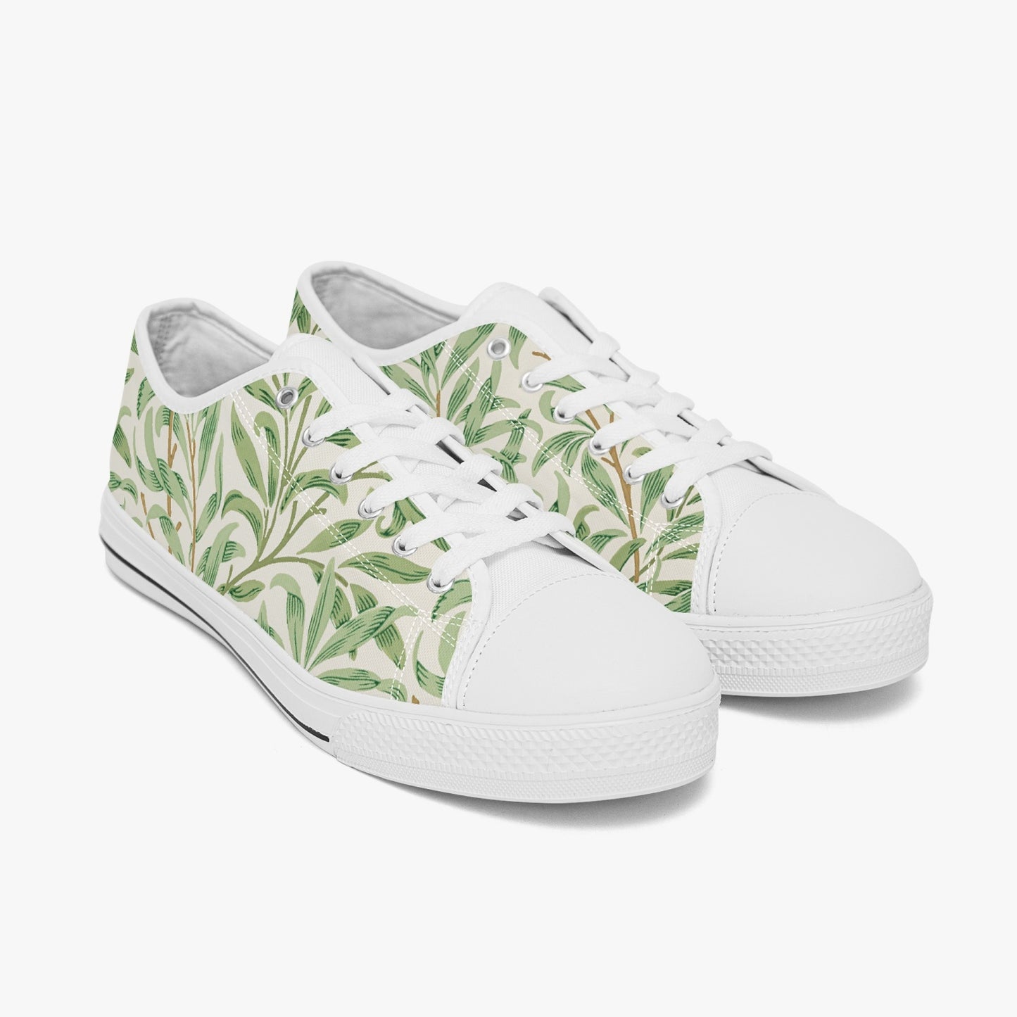 Flowered Sneakers: Canvas Low-Tops with Willow Bough William Morris Wallpaper Design