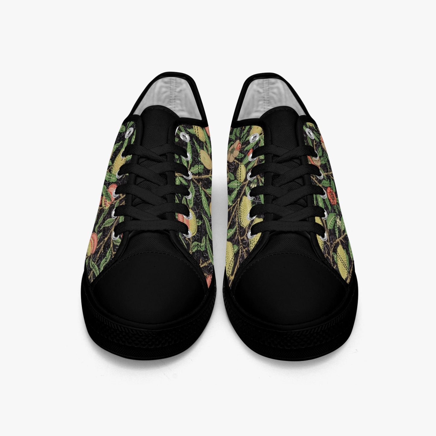 Flowered Sneakers: Canvas Low-Tops with Pomegranate William Morris Wallpaper Design