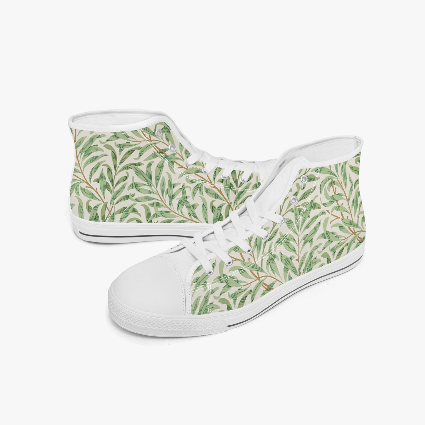 Flowered Sneakers: Canvas High-Tops with Willow Boughs William Morris Wallpaper Design