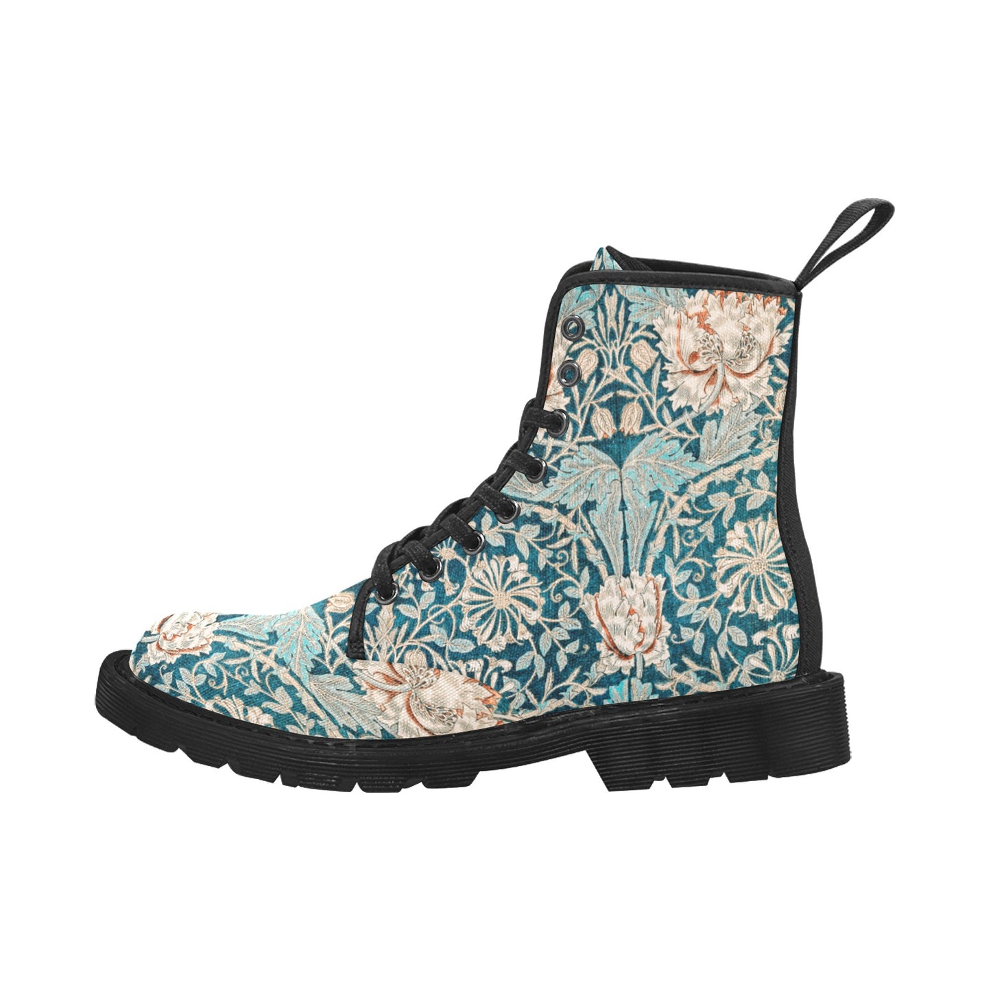 Women’s Flowered Canvas Boots with Hyacinth William Morris Wallpaper Design