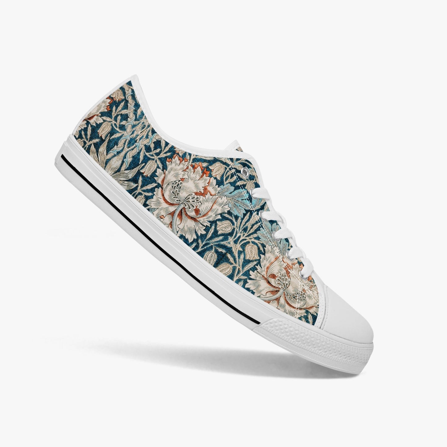 Flowered Sneakers: Canvas Low-Tops with Hyacinth William Morris Wallpaper Design