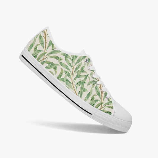 Flowered Sneakers: Canvas Low-Tops with Willow Bough William Morris Wallpaper Design