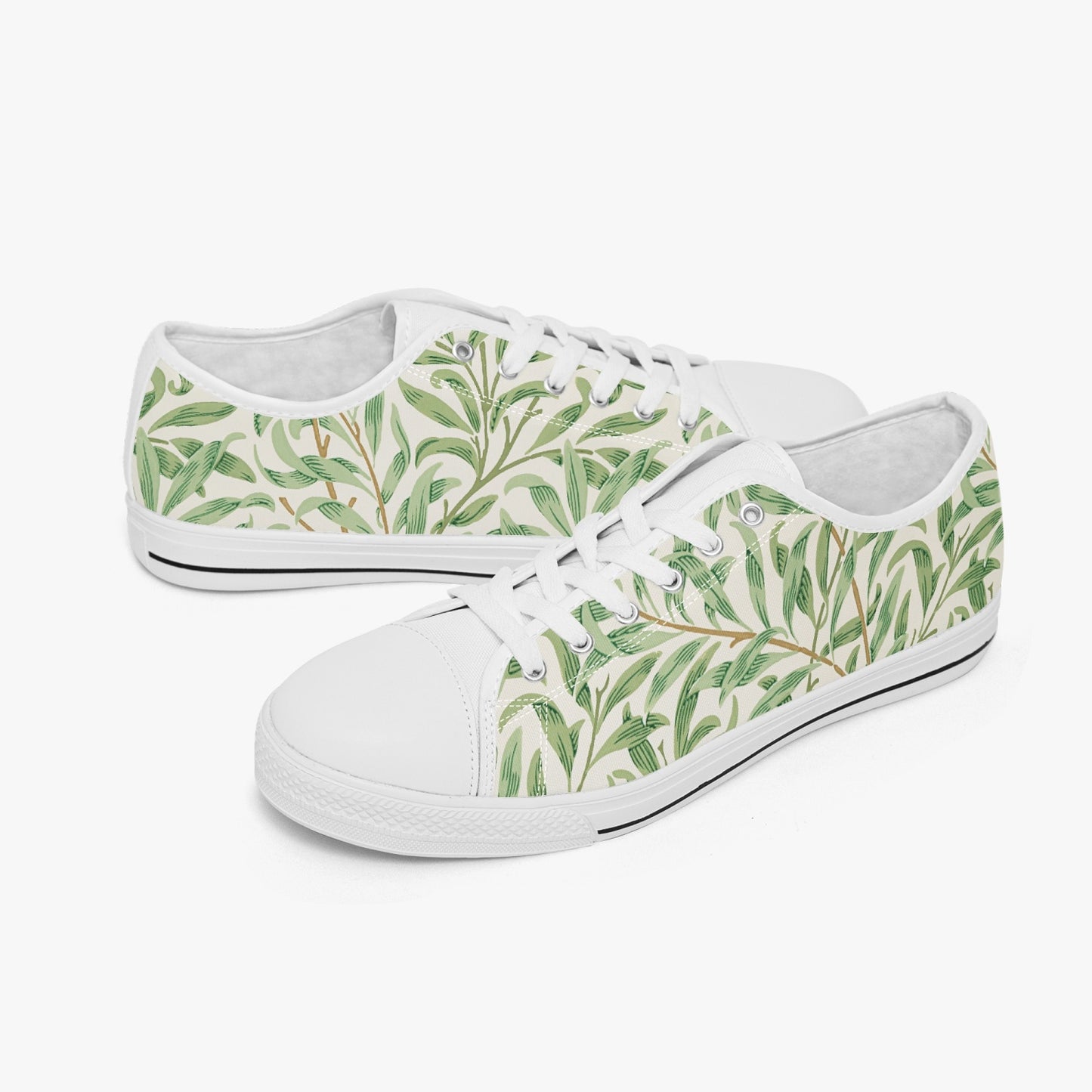 Flowered Sneakers: Canvas Low-Tops with Willow Bough William Morris Wallpaper Design