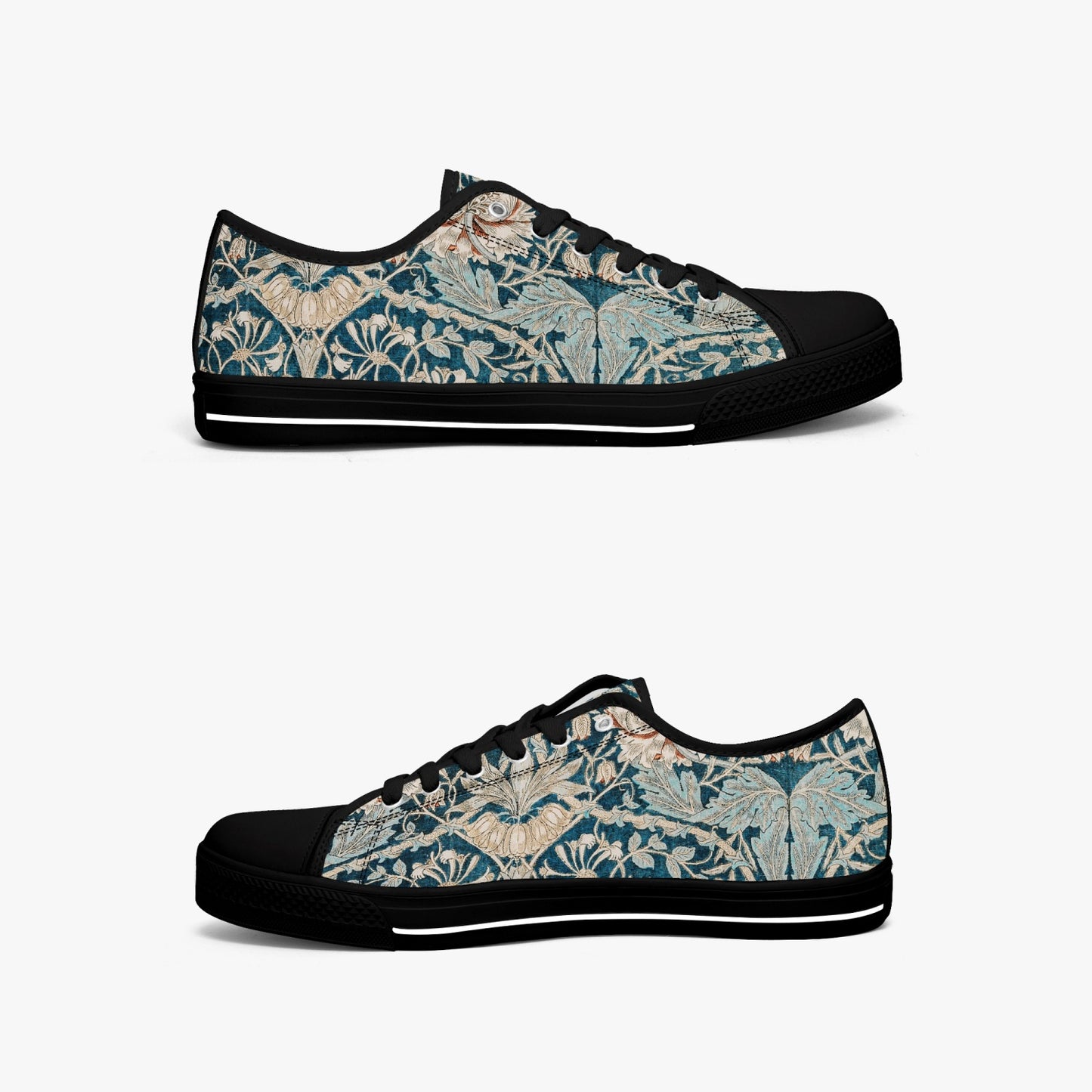 Flowered Sneakers: Canvas Low-Tops with Hyacinth William Morris Wallpaper Design