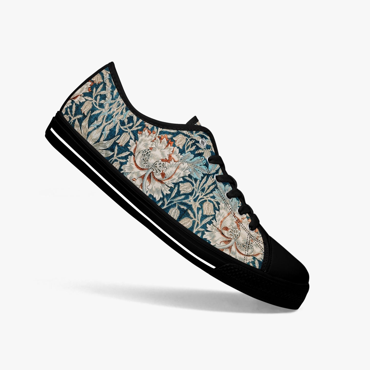 Flowered Sneakers: Canvas Low-Tops with Hyacinth William Morris Wallpaper Design