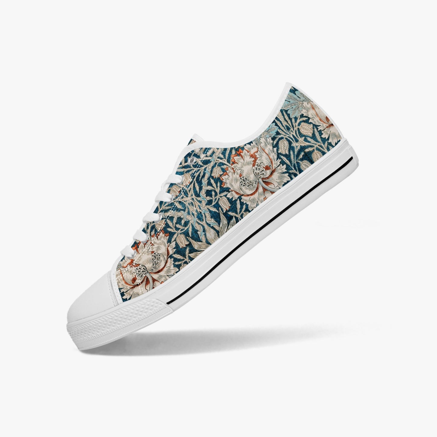Flowered Sneakers: Canvas Low-Tops with Hyacinth William Morris Wallpaper Design