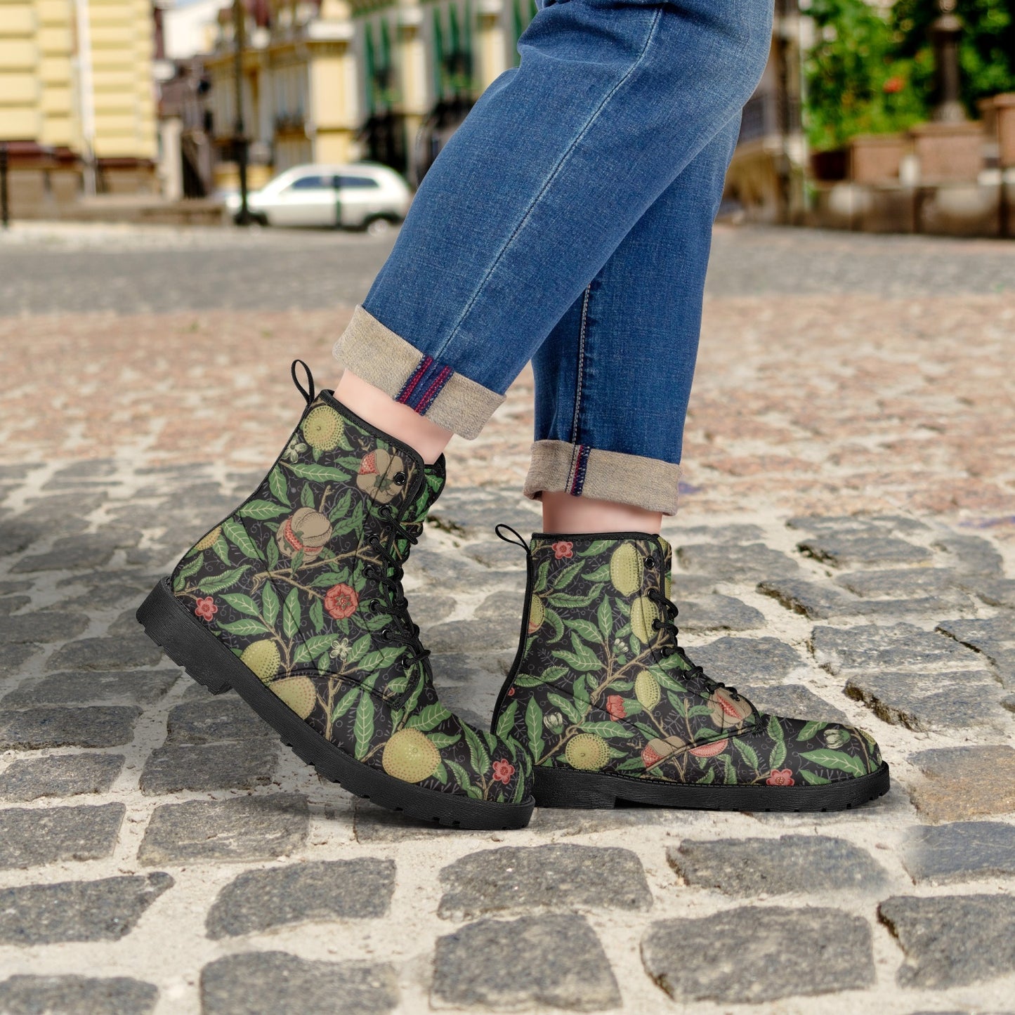 Flowered Boots: Docs Style William Morris Wallpaper Pattern Pomegranate