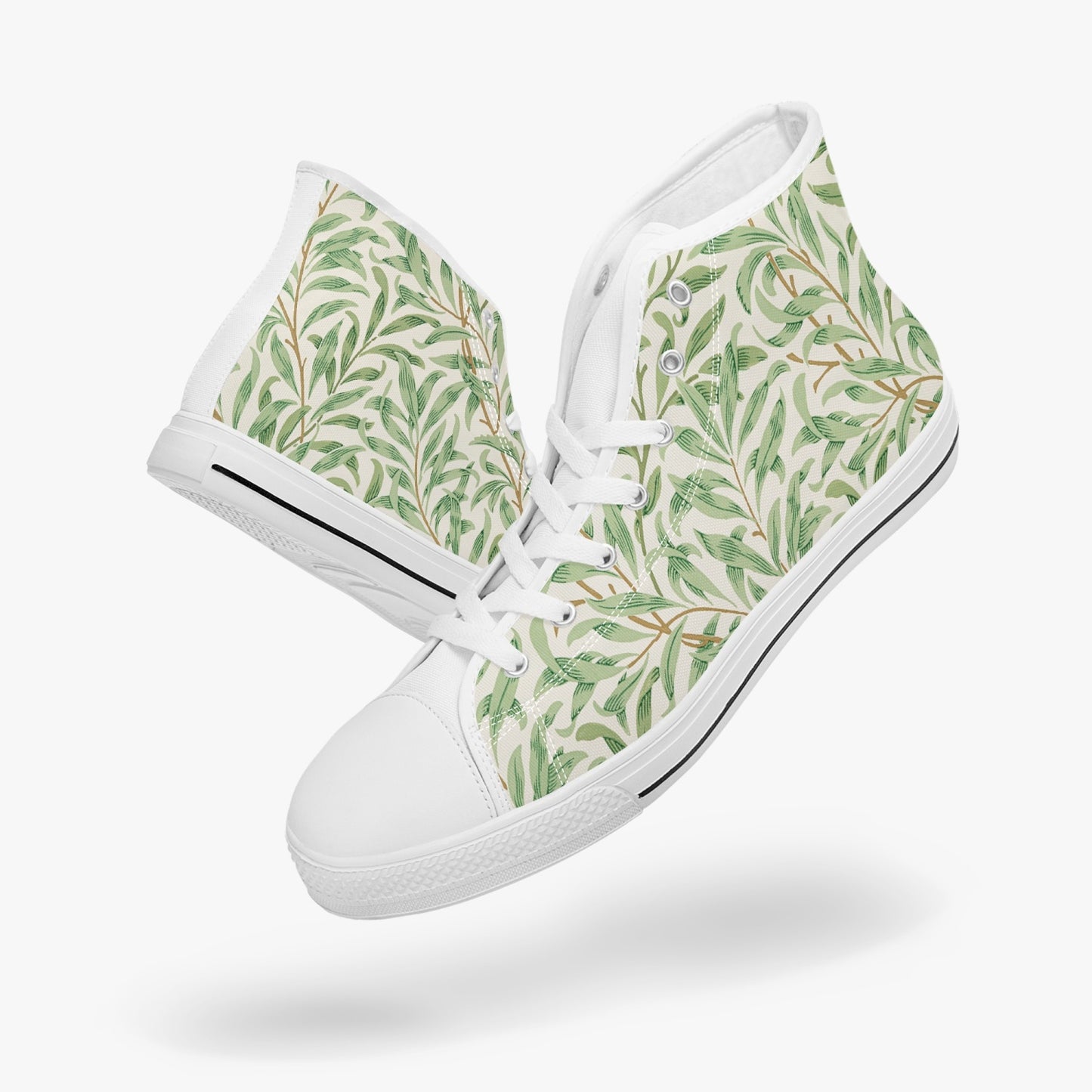 Flowered Sneakers: Canvas High-Tops with Willow Boughs William Morris Wallpaper Design