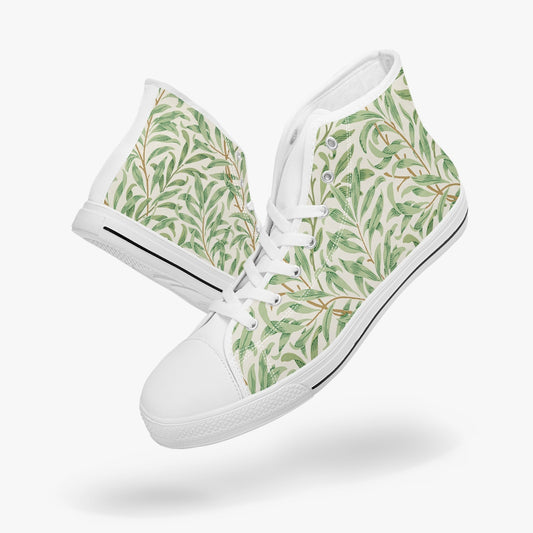 Flowered Sneakers: Canvas High-Tops with Willow Boughs William Morris Wallpaper Design