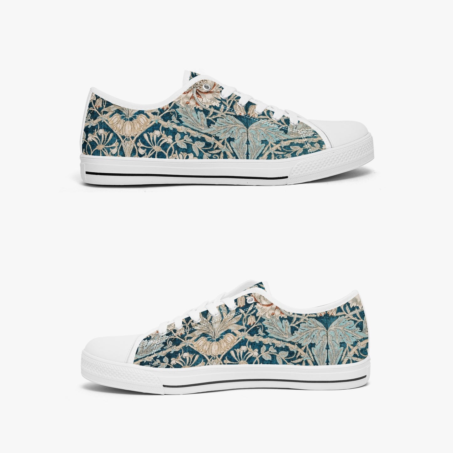 Flowered Sneakers: Canvas Low-Tops with Hyacinth William Morris Wallpaper Design
