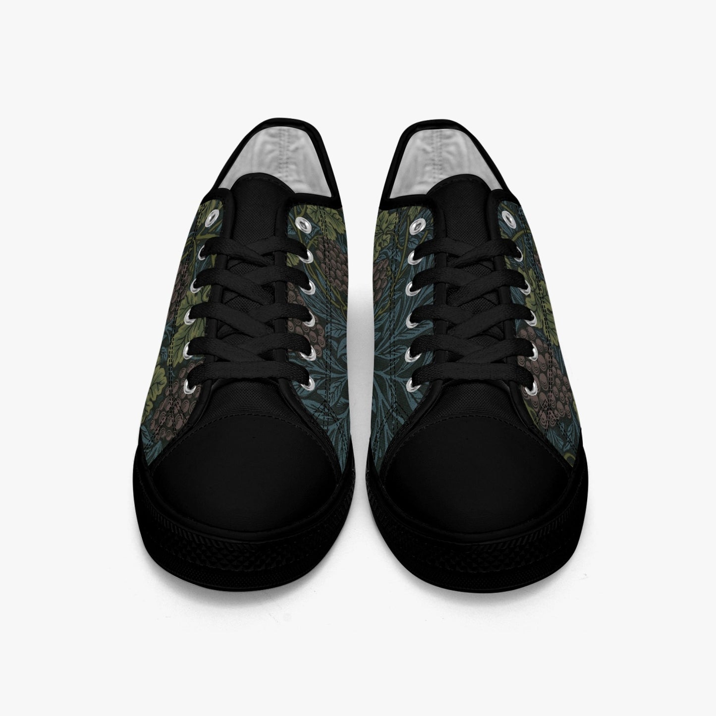 Flowered Sneakers: Canvas Low-Tops with Vine William Morris Wallpaper Design
