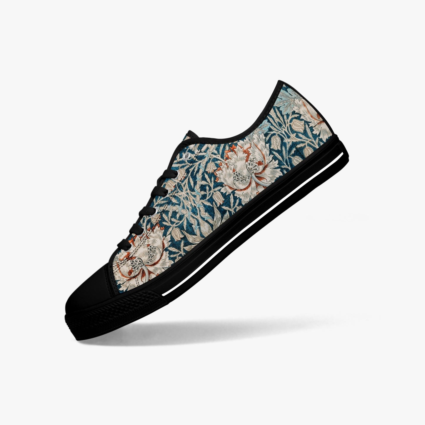 Flowered Sneakers: Canvas Low-Tops with Hyacinth William Morris Wallpaper Design