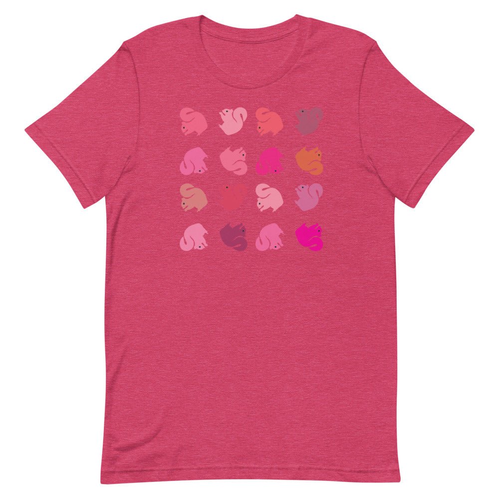 Pink Modern Squirrel Grid Tee - Keep Salem Odd