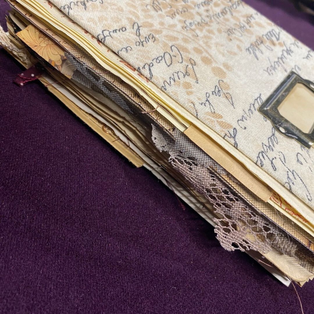 "Written" Elaborate Ivory Handmade Art Journal