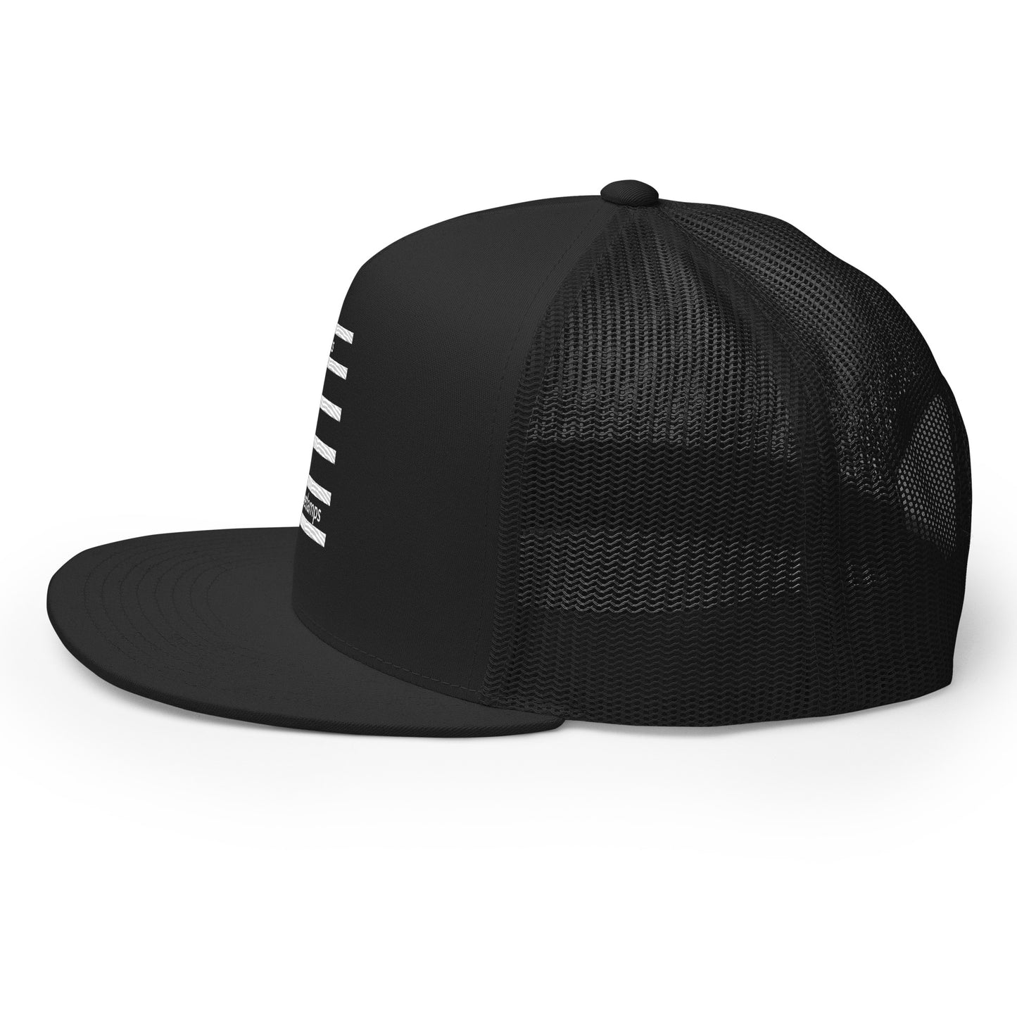 Rockets Burst from the Streetlamps Black and White Trucker Hat