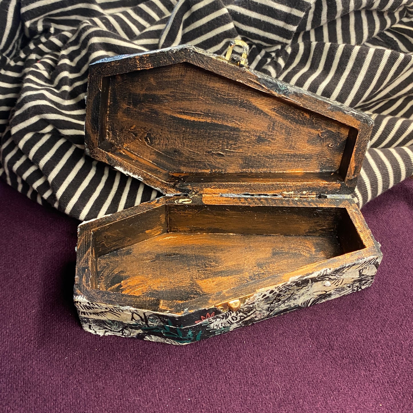 One-of-a-kind Handmade Halloween Coffin Trinket Box