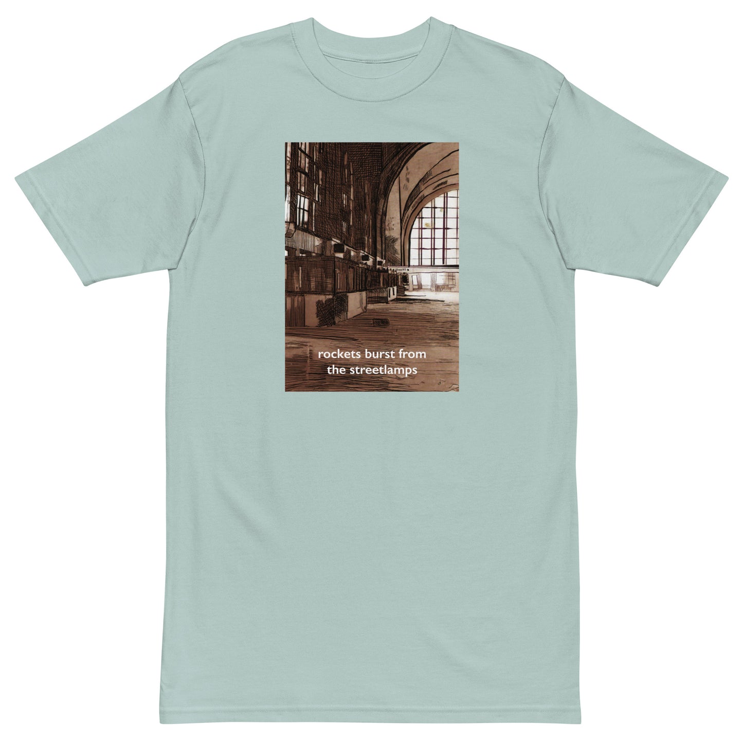 Rockets Burst from the Streetlamps Buffalo Train Station Pretty Colors T-shirt