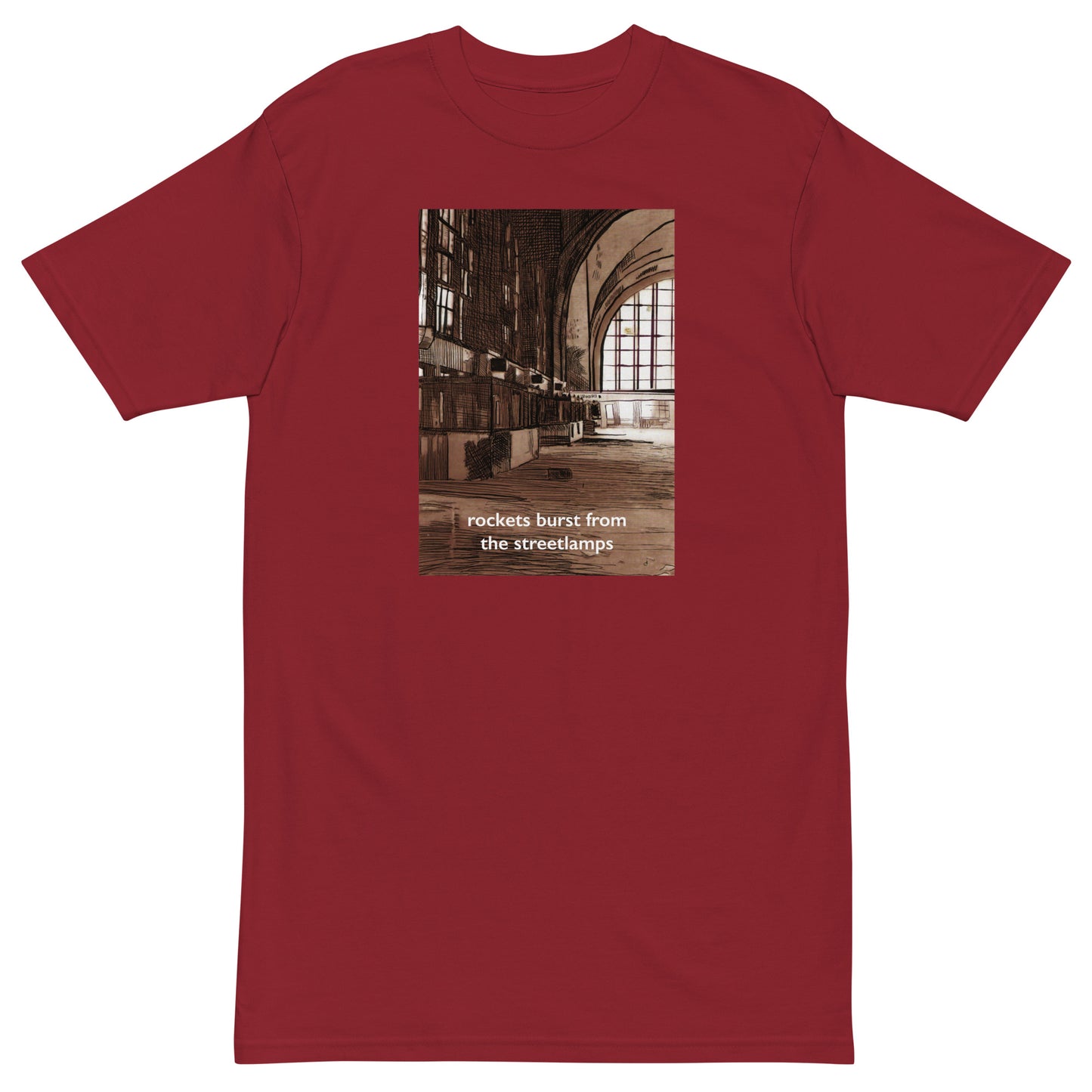 Rockets Burst from the Streetlamps Buffalo Train Station Pretty Colors T-shirt