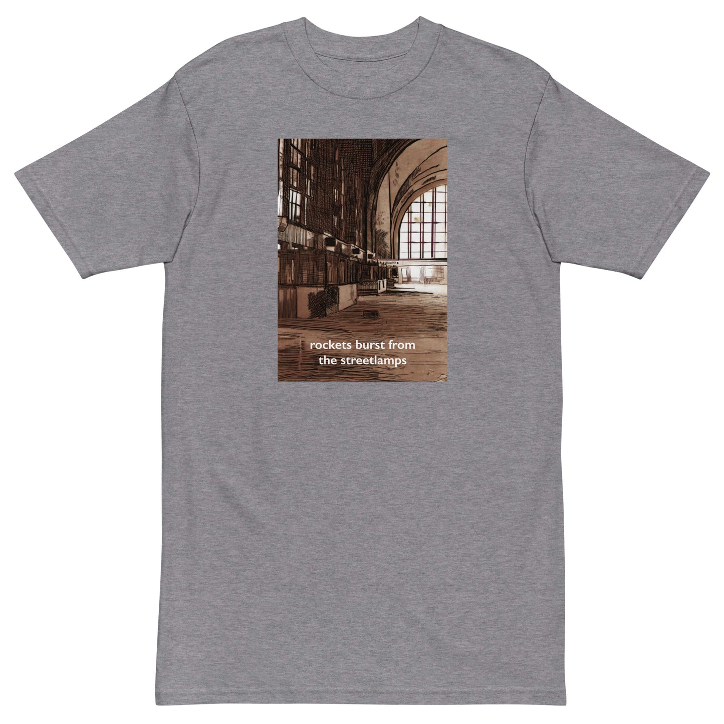 Rockets Burst from the Streetlamps Buffalo Train Station Pretty Colors T-shirt