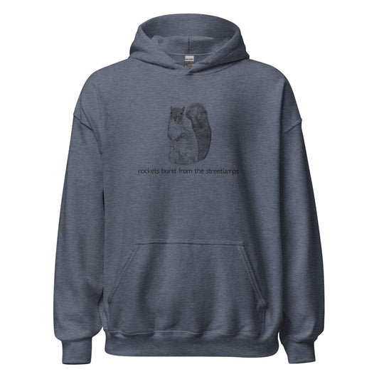 Rockets Burst from the Streetlamps Squirrel Kangaroo Hoodie