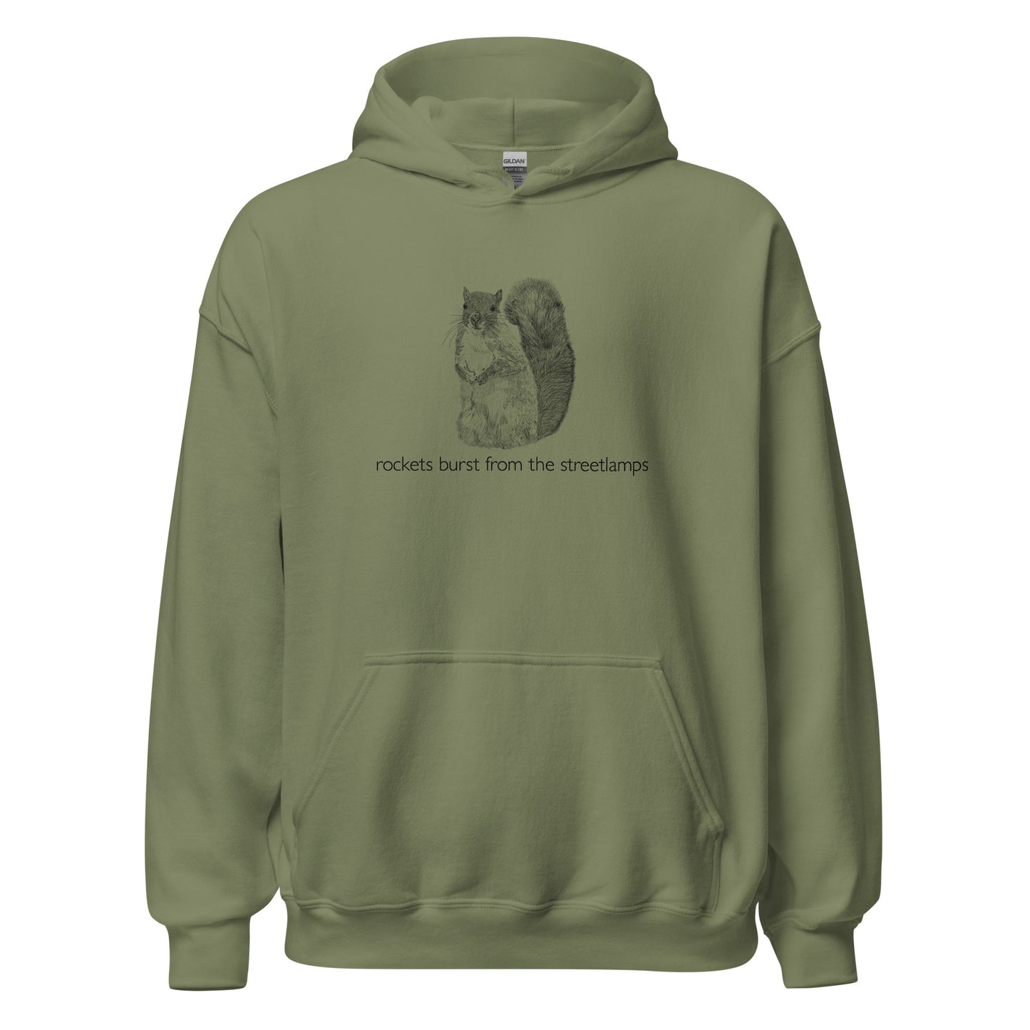 Rockets Burst from the Streetlamps Squirrel Kangaroo Hoodie