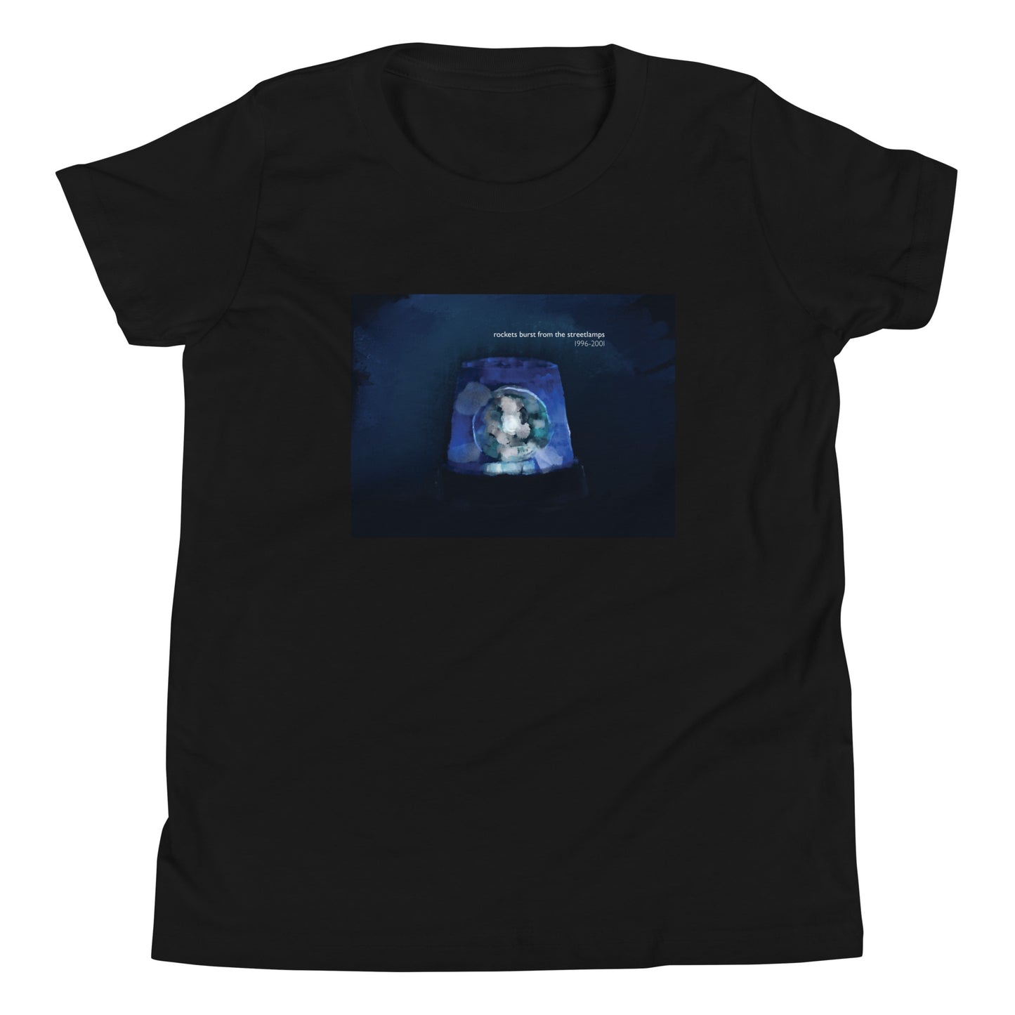 Rockets Burst from the Streetlamps Youth Memorial Blue Light T-shirt