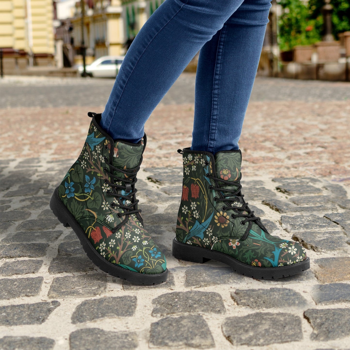 Flowered Boot Docs Style: William Morris Buckthorn Wallpaper Pattern