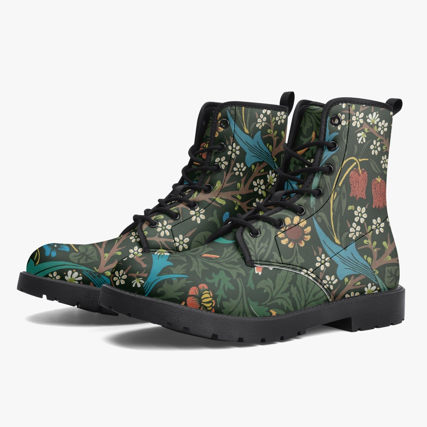 Flowered Boot Docs Style: William Morris Buckthorn Wallpaper Pattern