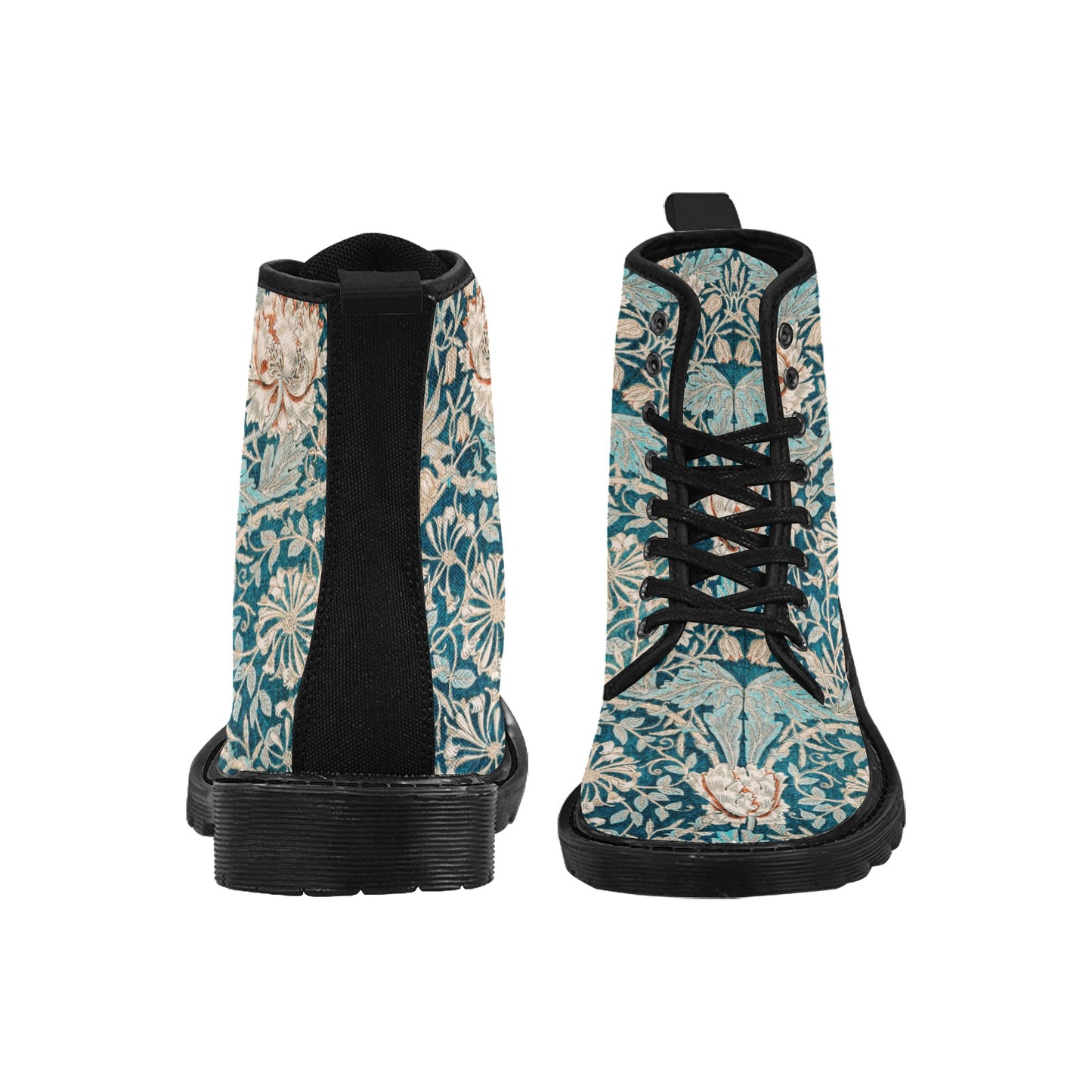 Men’s Flowered Canvas Boots with Hyacinth William Morris Wallpaper Design