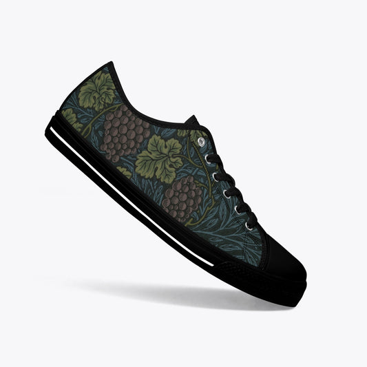 Flowered Sneakers: Canvas Low-Tops with Vine William Morris Wallpaper Design