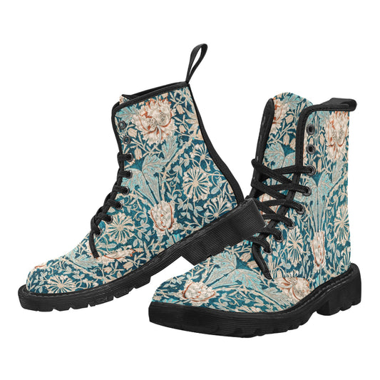 Women’s Flowered Canvas Boots with Hyacinth William Morris Wallpaper Design