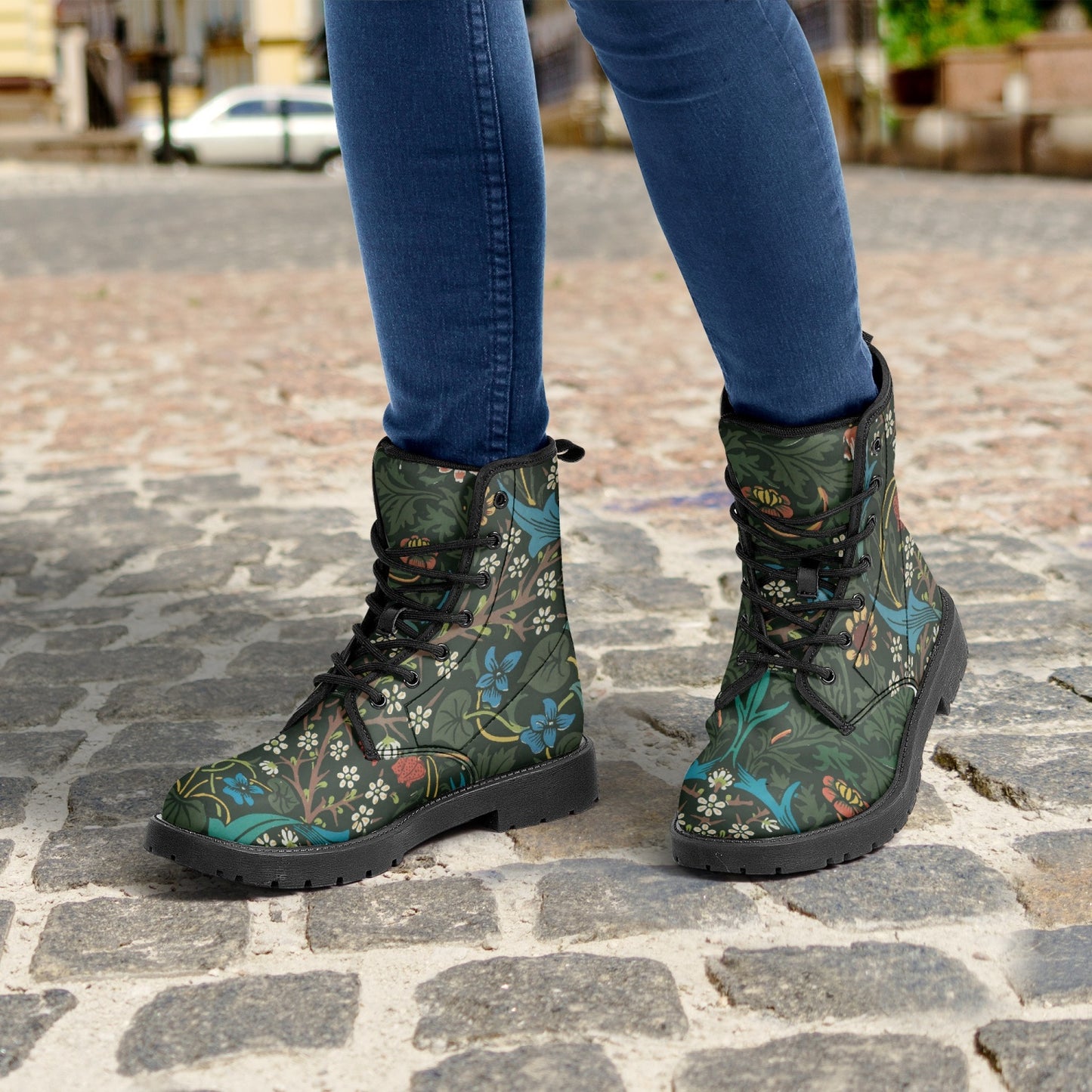 Flowered Boot Docs Style: William Morris Buckthorn Wallpaper Pattern