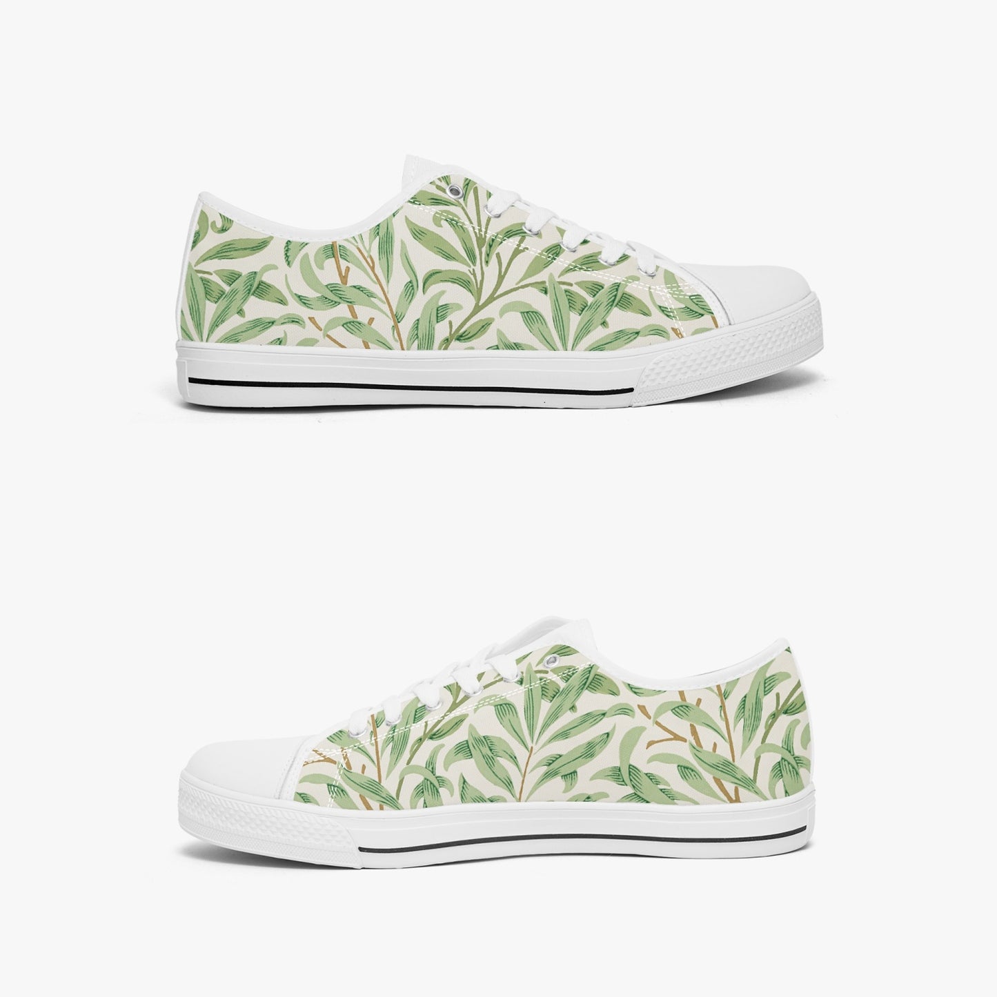 Flowered Sneakers: Canvas Low-Tops with Willow Bough William Morris Wallpaper Design