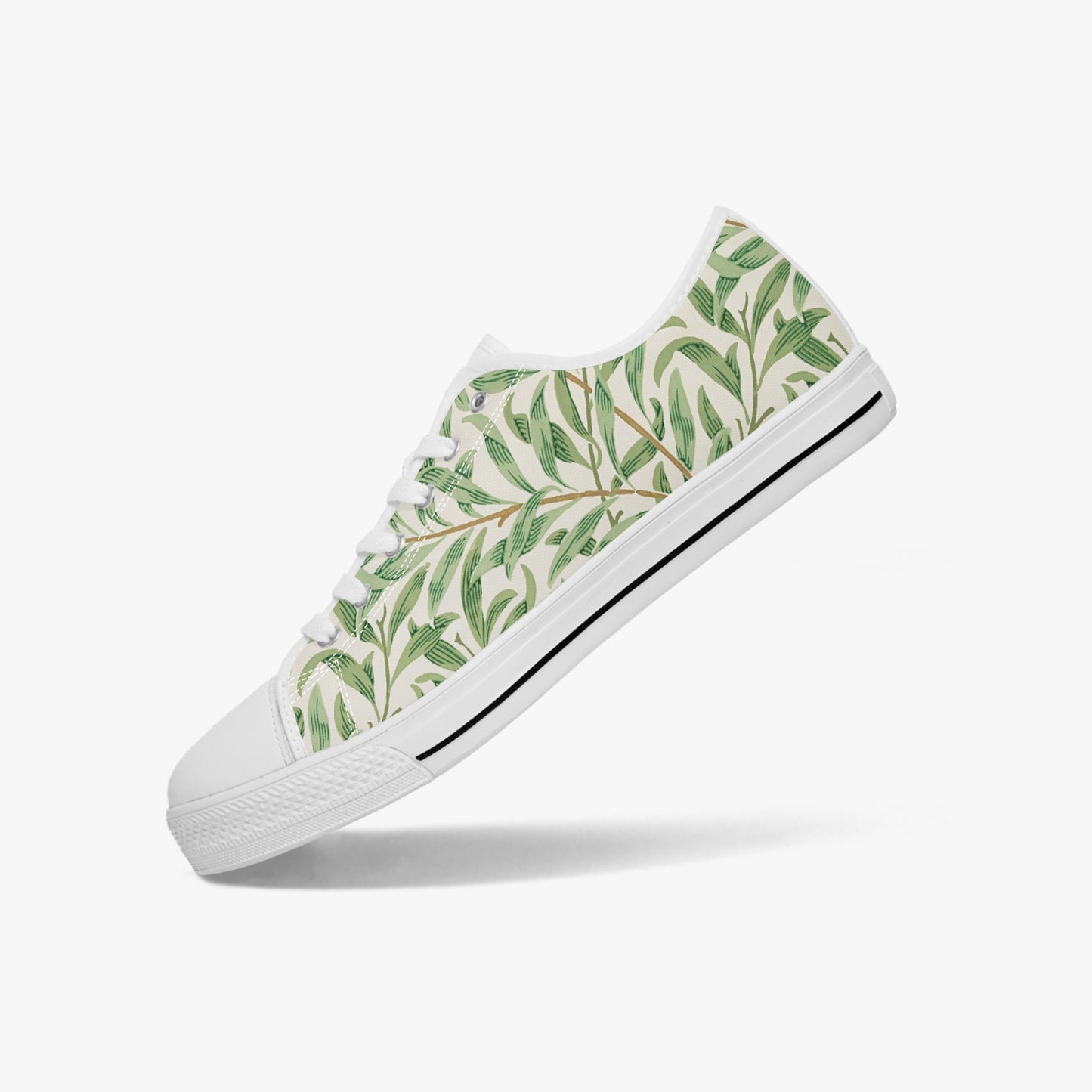 Flowered Sneakers: Canvas Low-Tops with Willow Bough William Morris Wallpaper Design