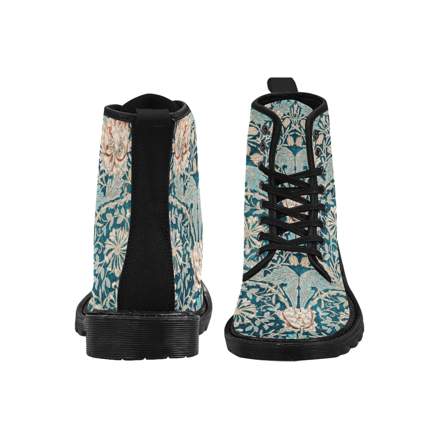 Women’s Flowered Canvas Boots with Hyacinth William Morris Wallpaper Design