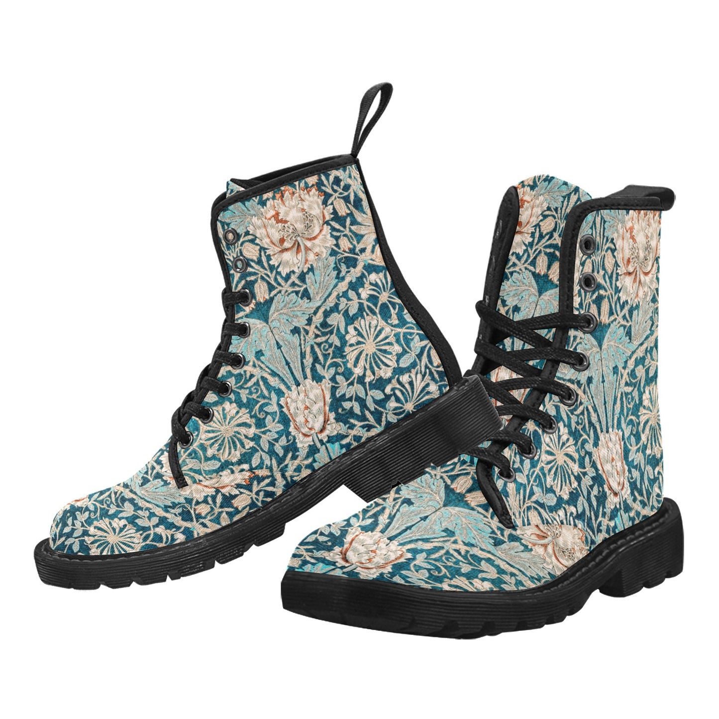 Men’s Flowered Canvas Boots with Hyacinth William Morris Wallpaper Design