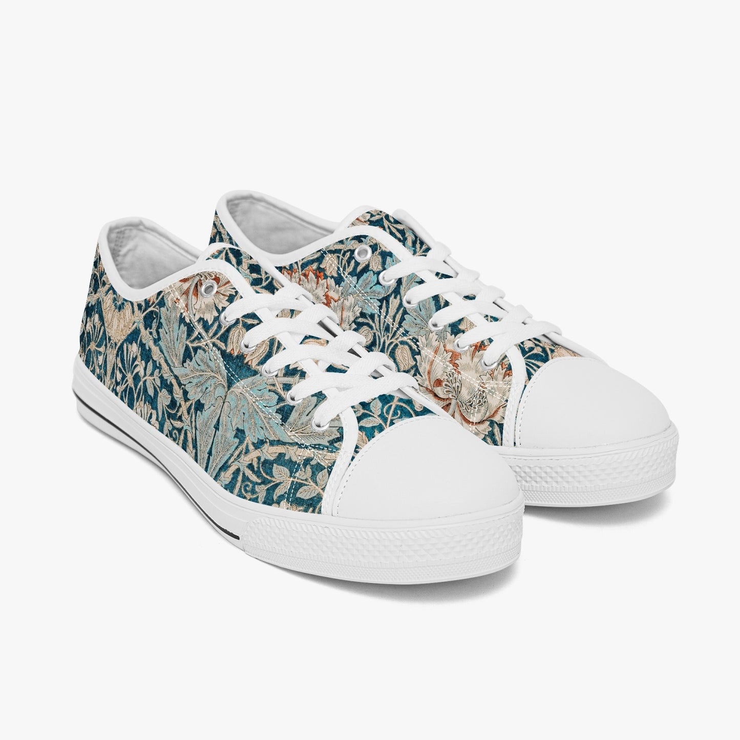 Flowered Sneakers: Canvas Low-Tops with Hyacinth William Morris Wallpaper Design