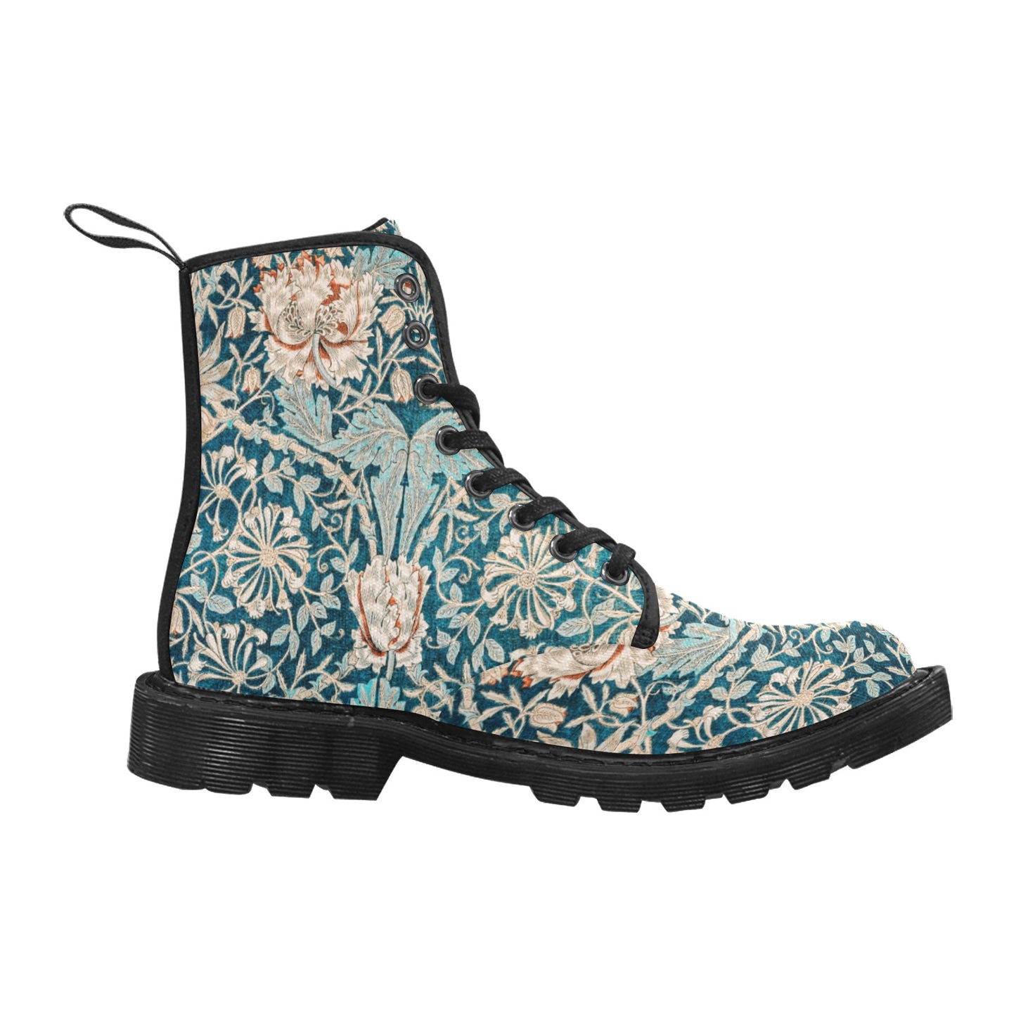 Men’s Flowered Canvas Boots with Hyacinth William Morris Wallpaper Design